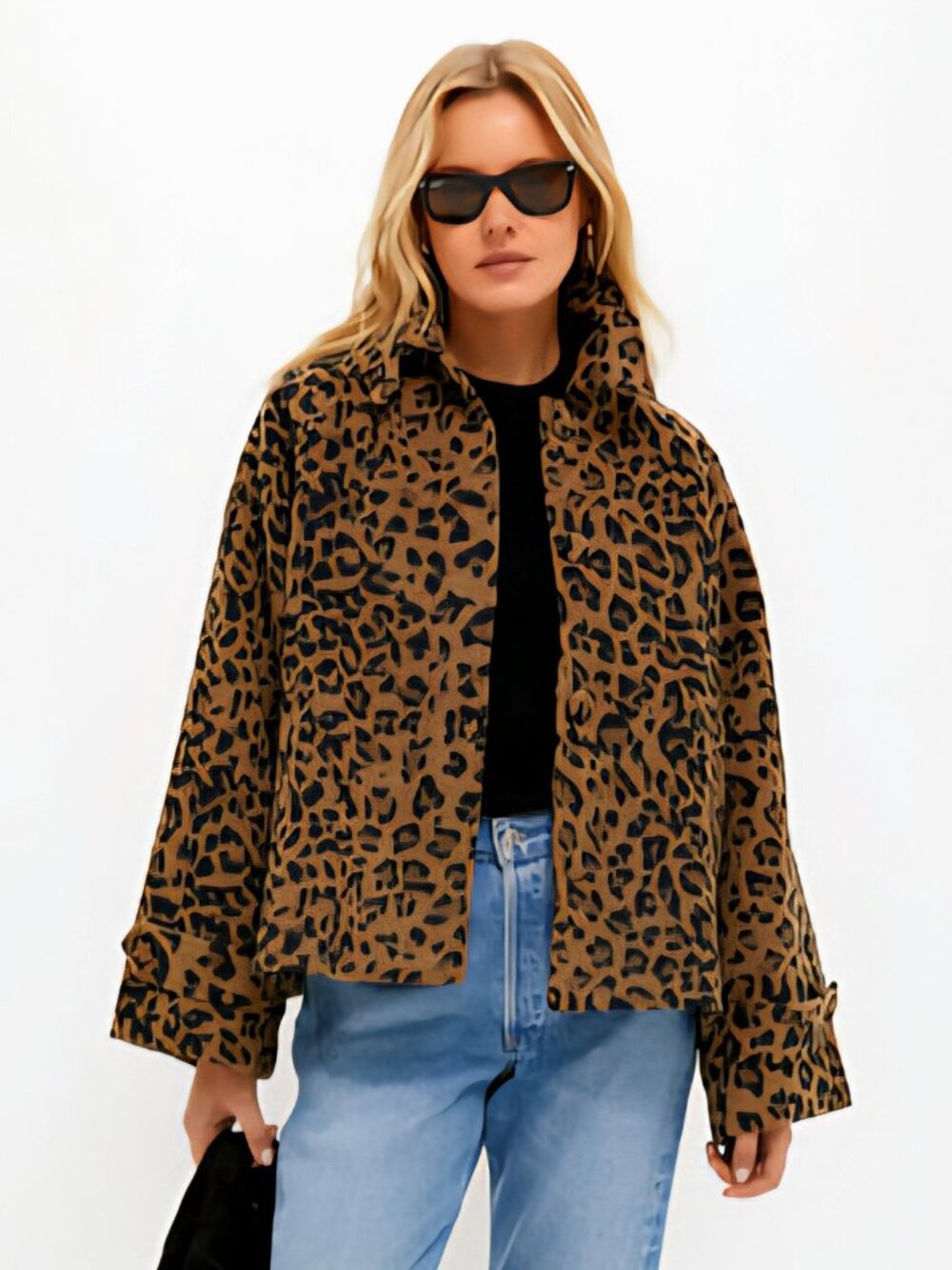 Jones New York Wool Leopard Print Jacket - Medium